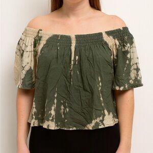 Tie-Dye Off-Shoulder Crop Top